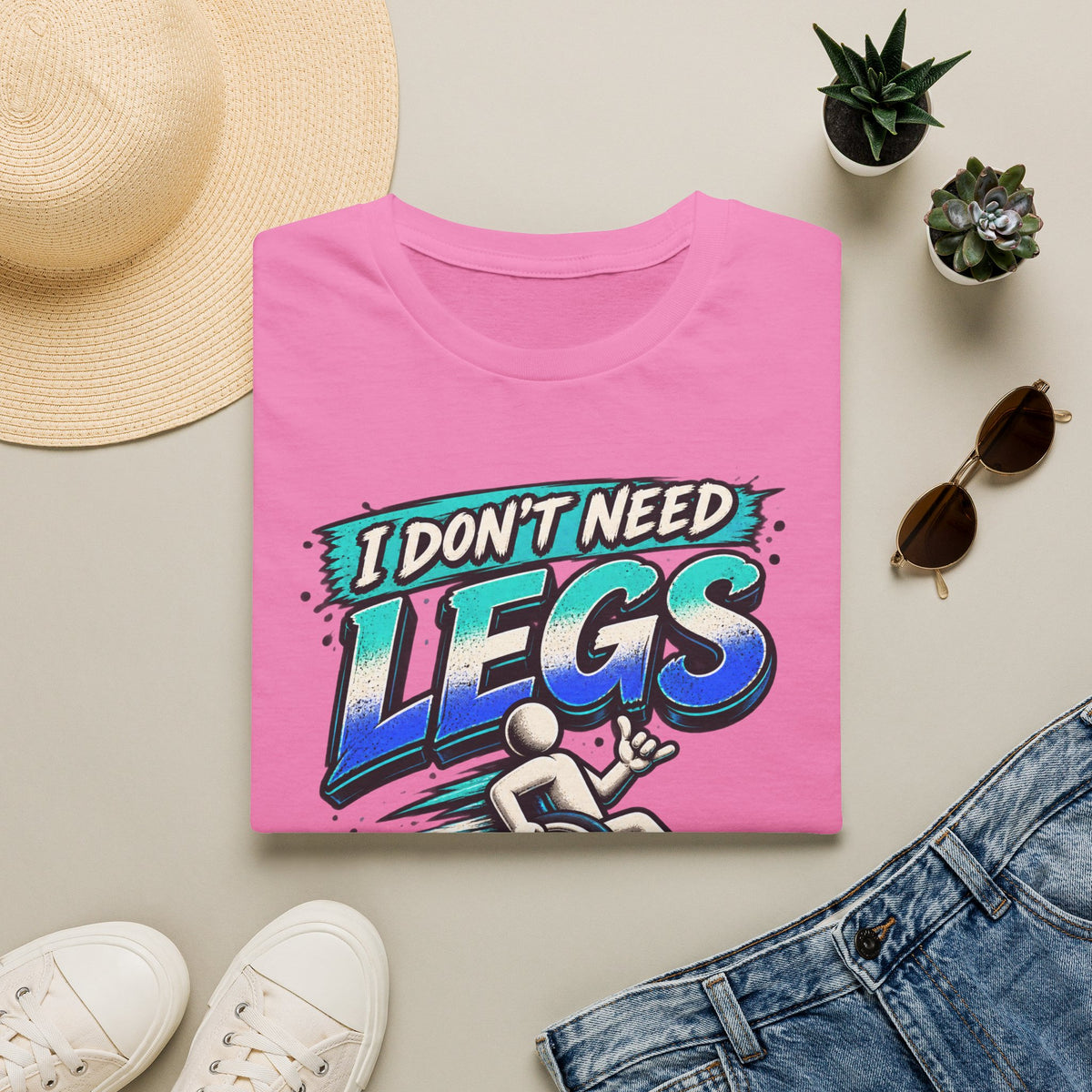 I Don't Need Legs to Kick Your Ass Adult T-Shirt — Funny Wheelchair Disability Pride Tee