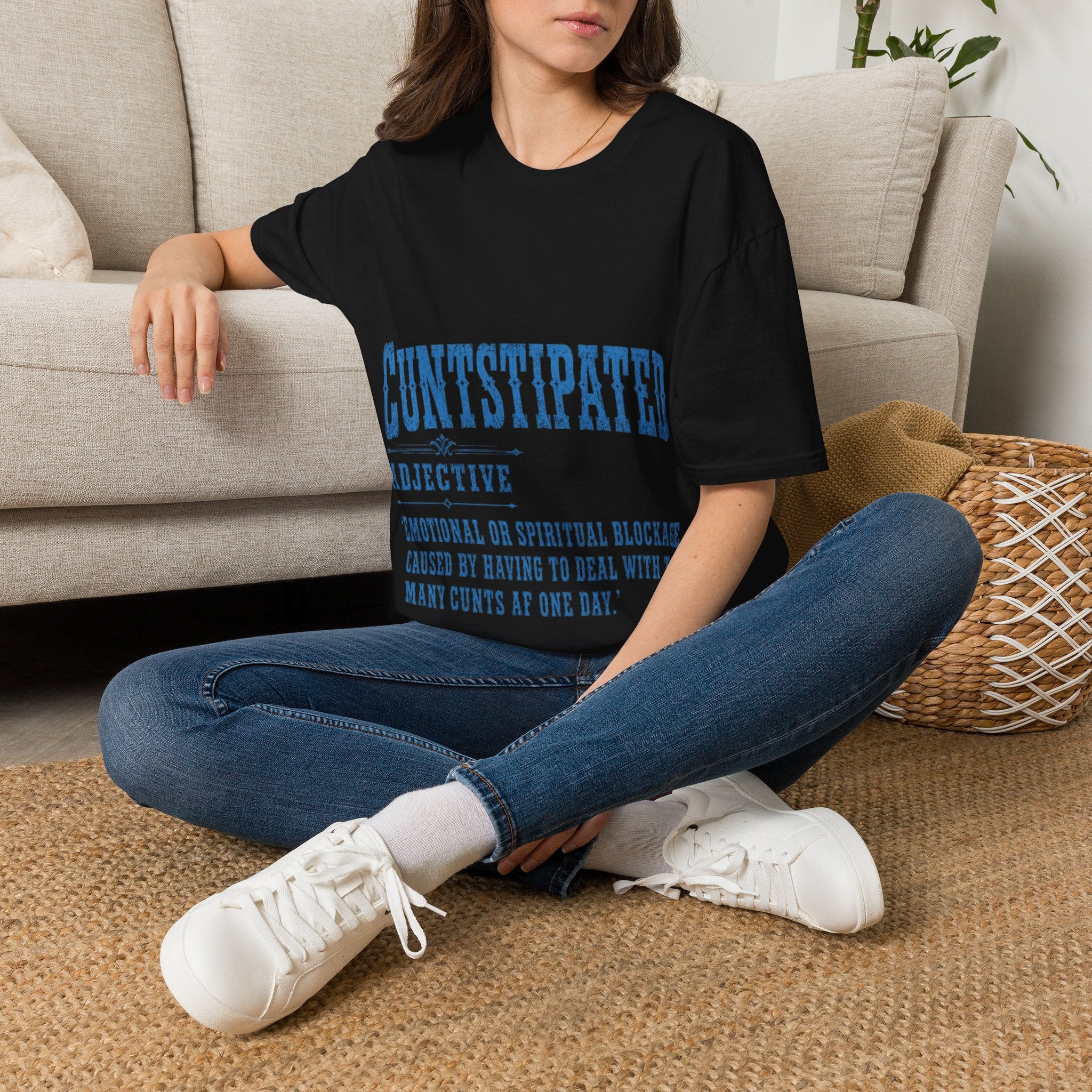 Graphic Adult Tee — 'Cuntstipated' Bold Text Shirt