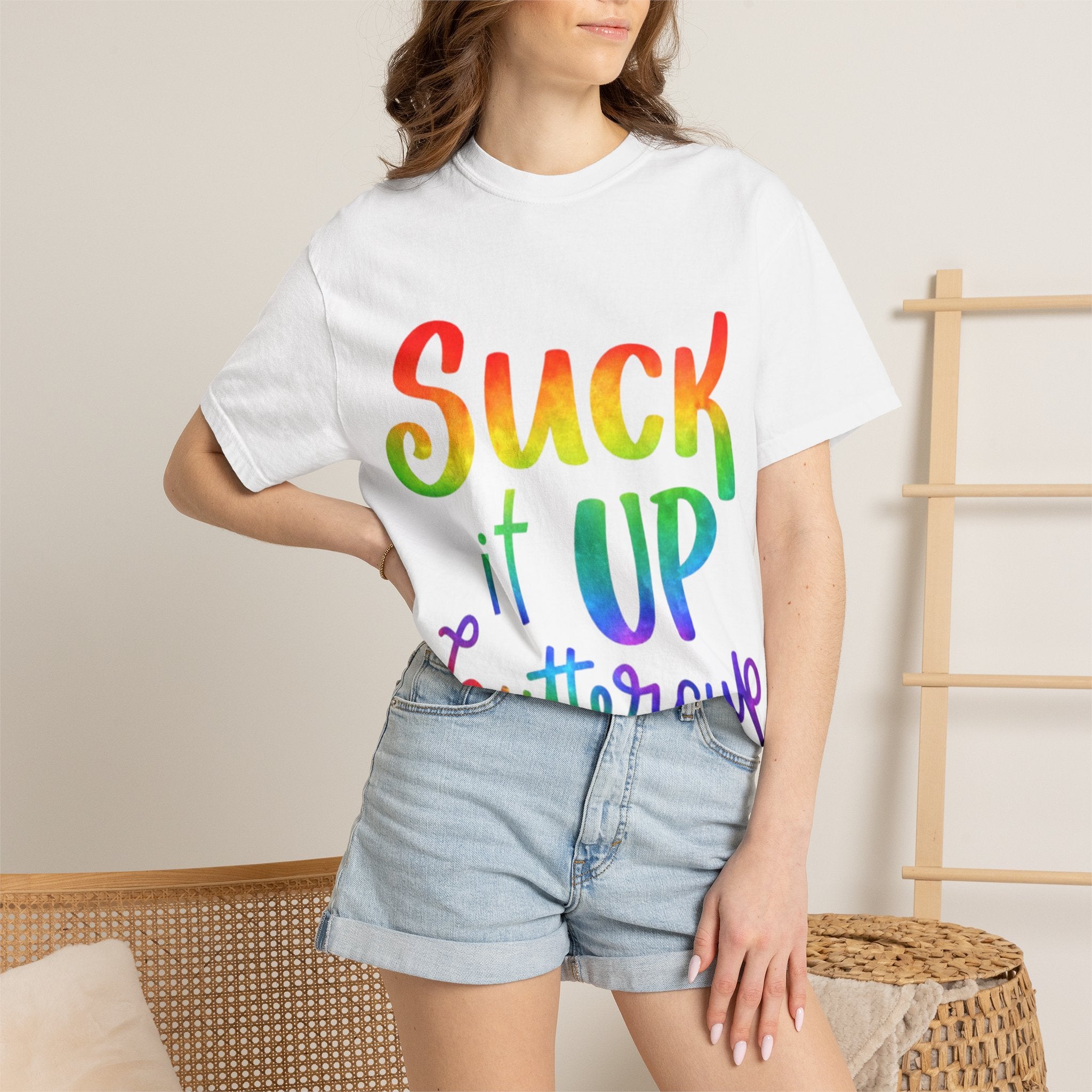 Suck It Up Buttercup Rainbow Graphic Adult T-Shirt