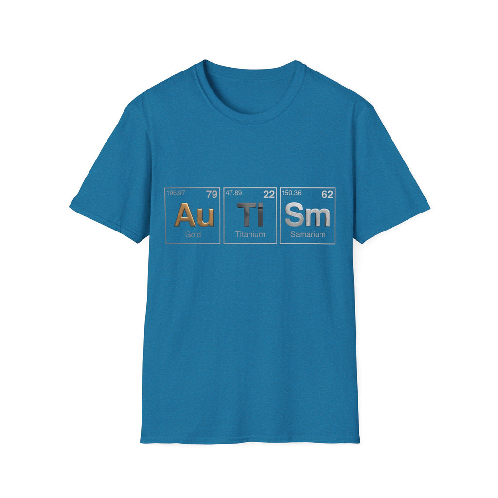 Adult T-Shirt — 'Au Ti Sm' Periodic Table Autism Awareness Tee