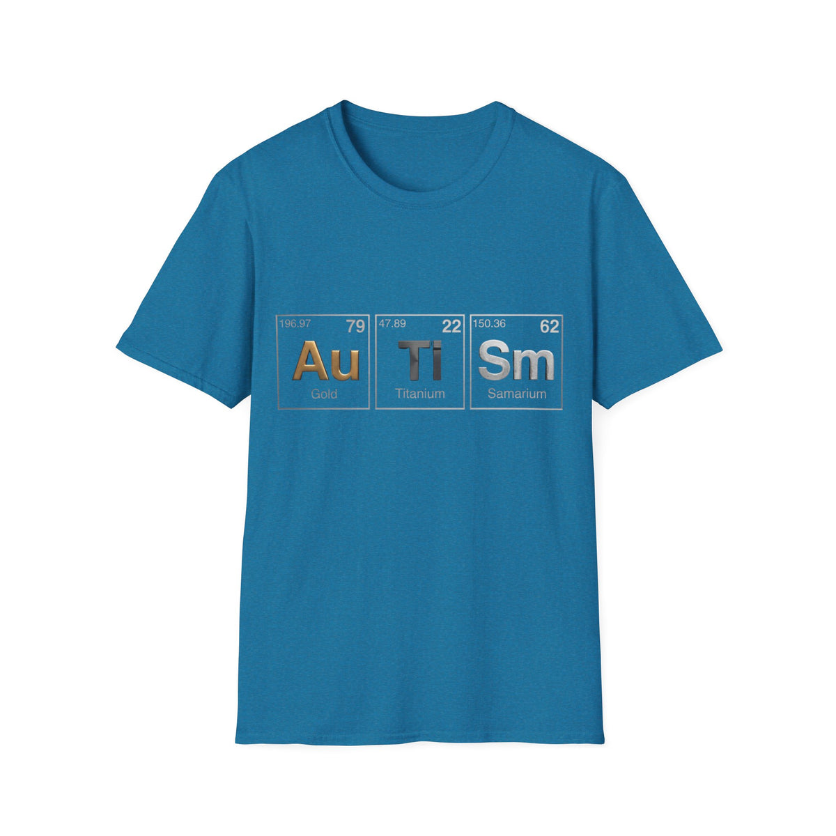 Adult T-Shirt — 'Au Ti Sm' Periodic Table Autism Awareness Tee
