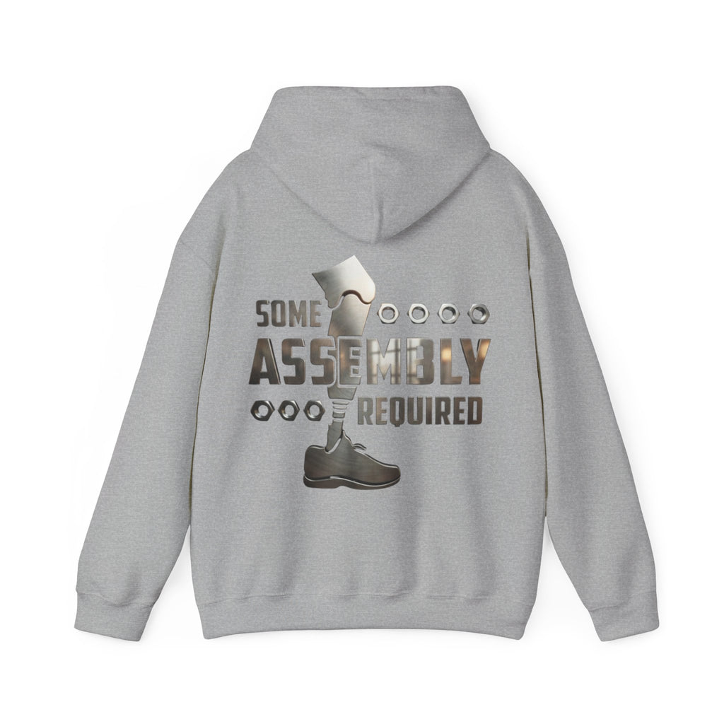 Adult Hoodie — "Some Assembly Required" Robot Leg Graphic Pullover