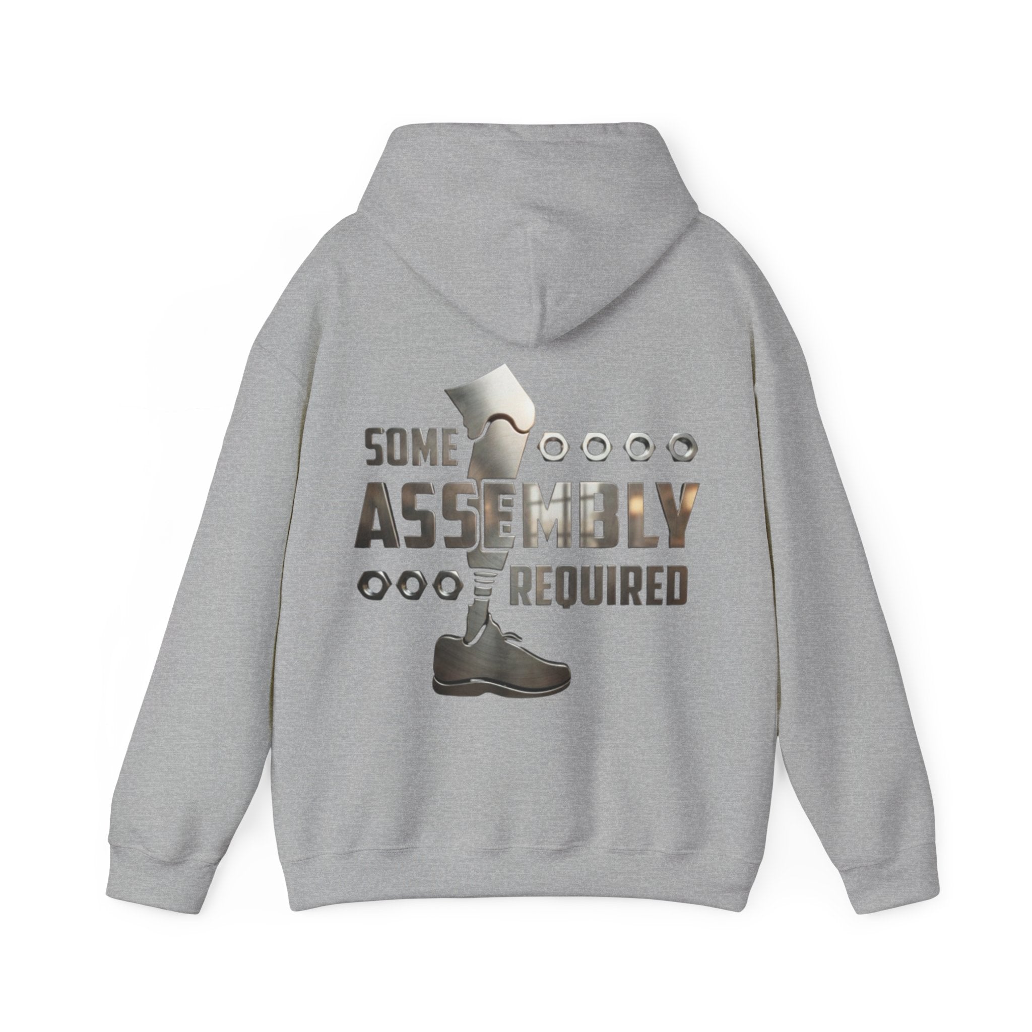 Adult Hoodie — "Some Assembly Required" Robot Leg Graphic Pullover