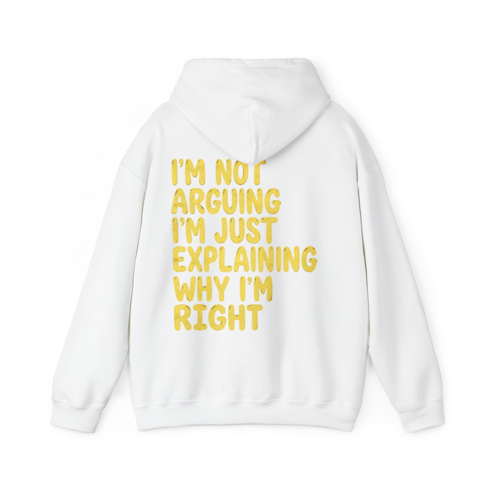 I'm Not Arguing Adult Hoodie — Funny "I'm Just Explaining Why I'm Right" Graphic Hoodie