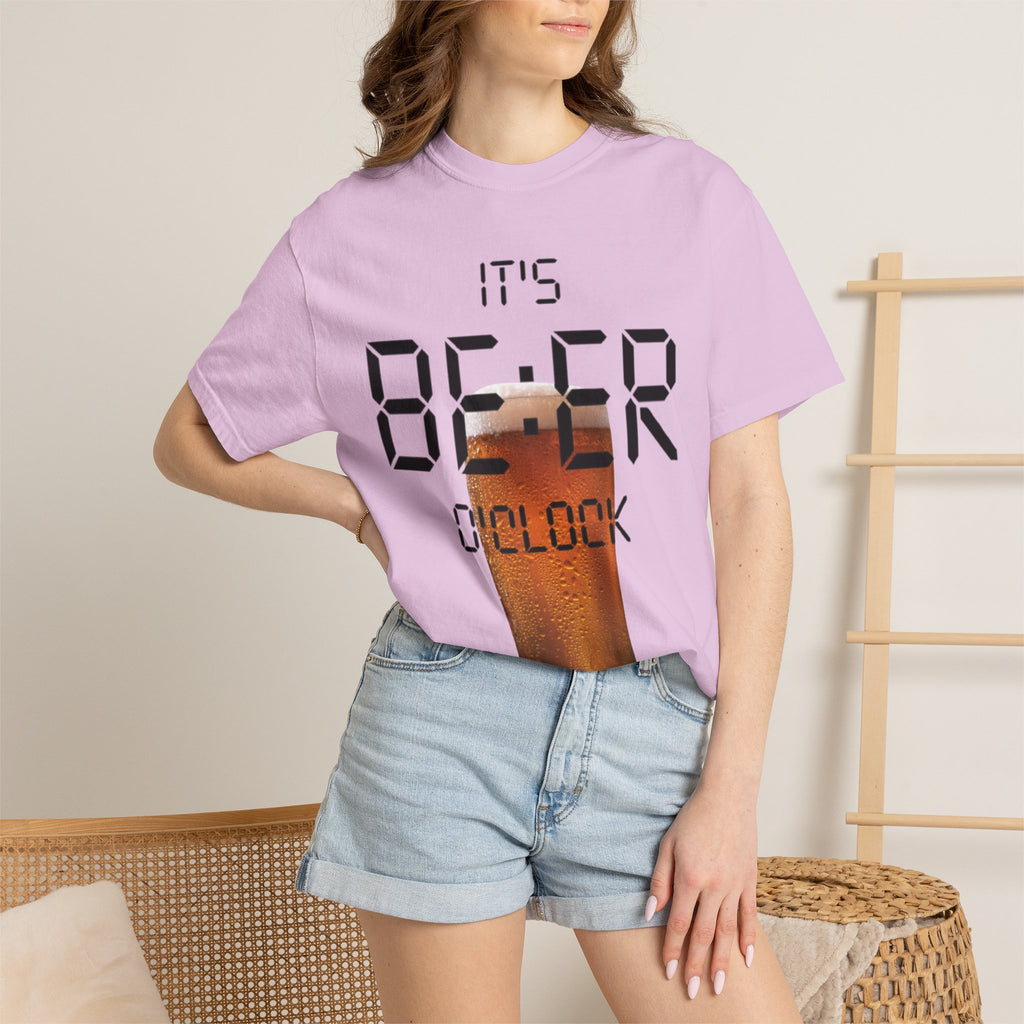 Beer O'Clock Adult T-Shirt — "It's BEER O'CLOCK" Graphic Tee with Pint Glass