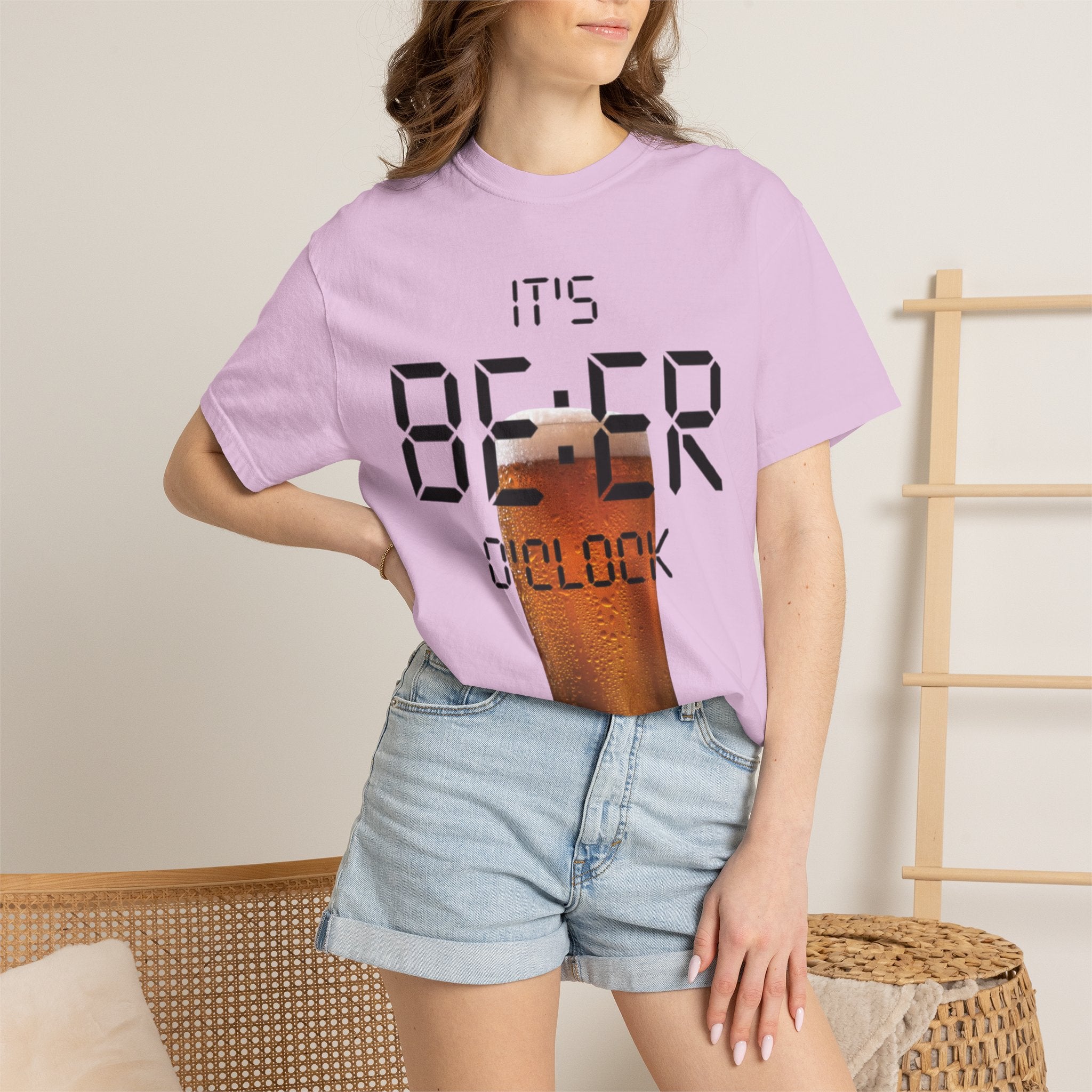 Beer O'Clock Adult T-Shirt — "It's BEER O'CLOCK" Graphic Tee with Pint Glass