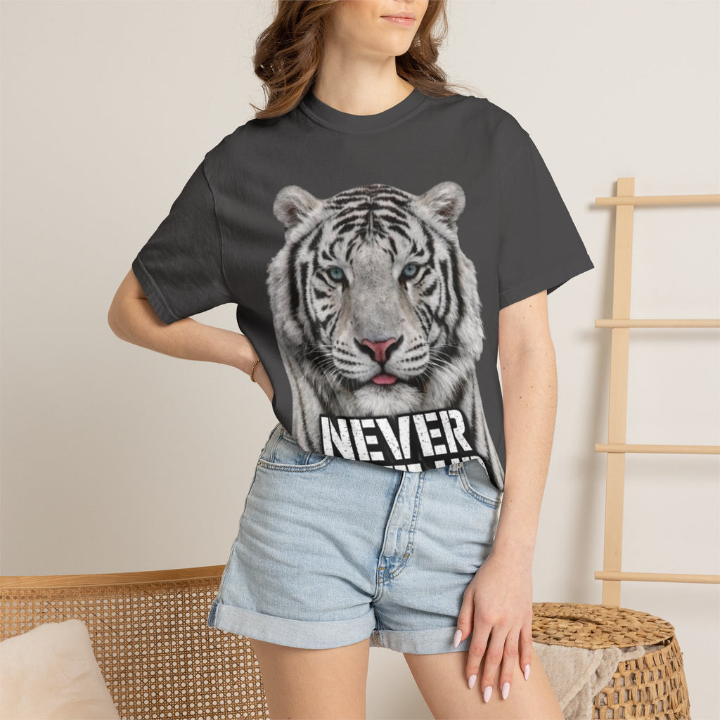 Never Give Up Tiger Adult T-Shirt