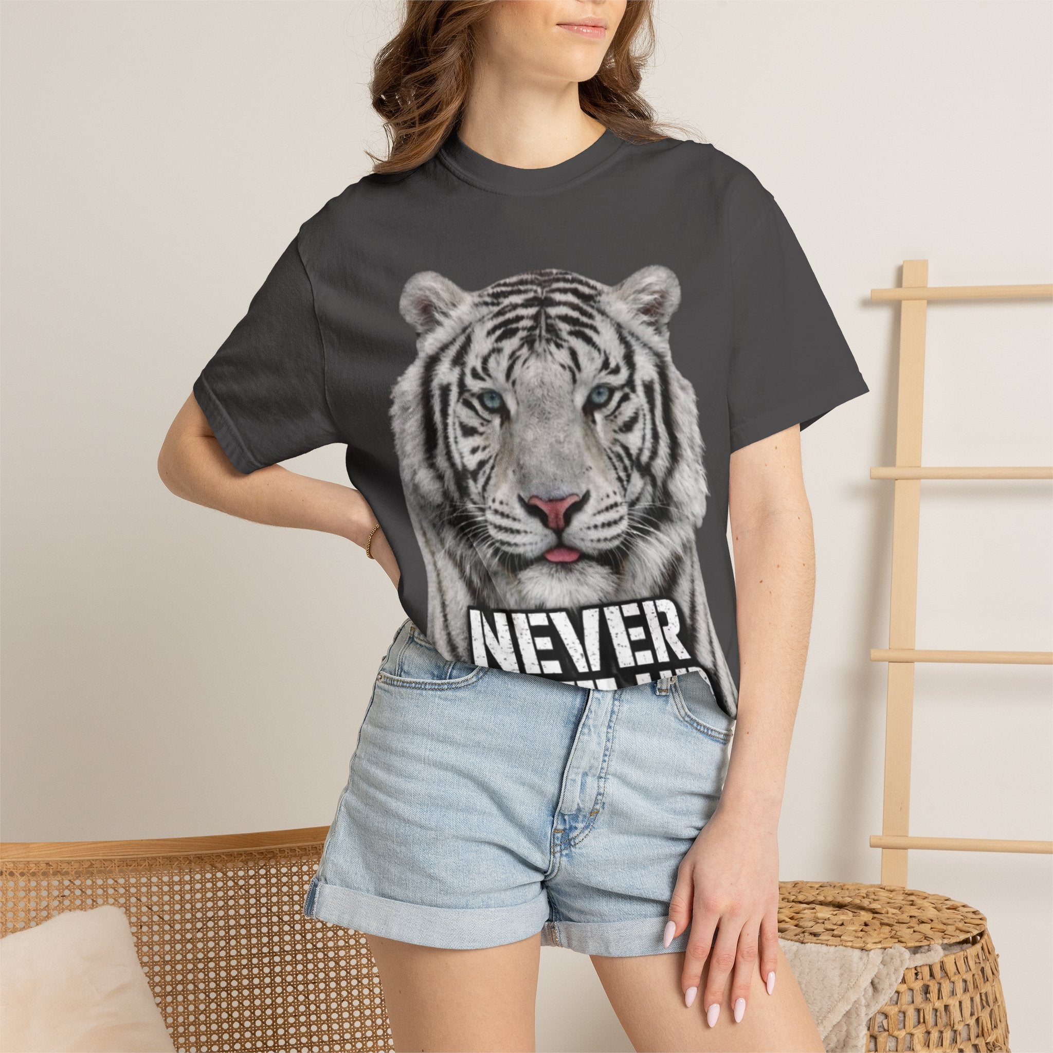 Never Give Up Tiger Adult T-Shirt