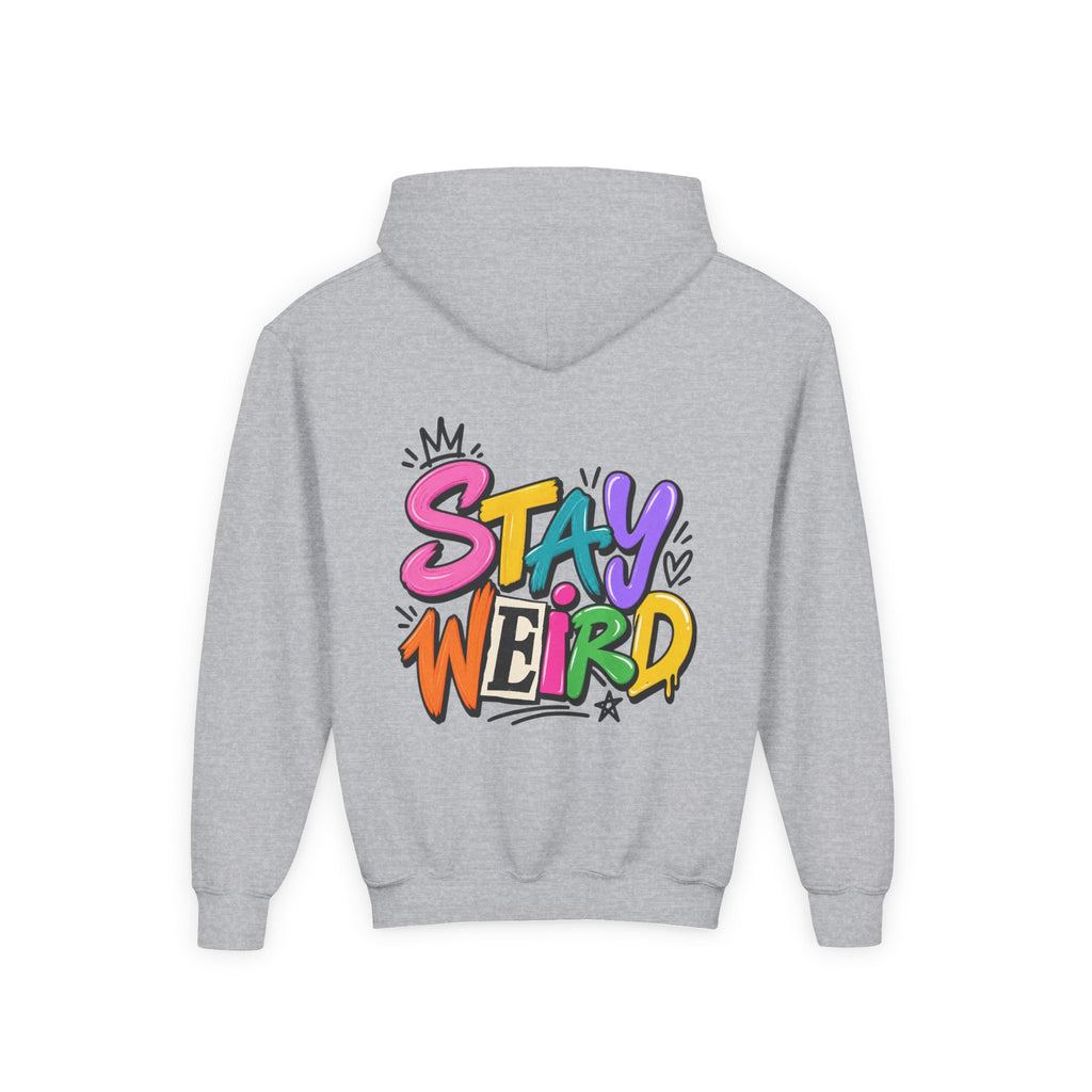Kids Hoodie - "Stay Weird" Colorful Graffiti Graphic