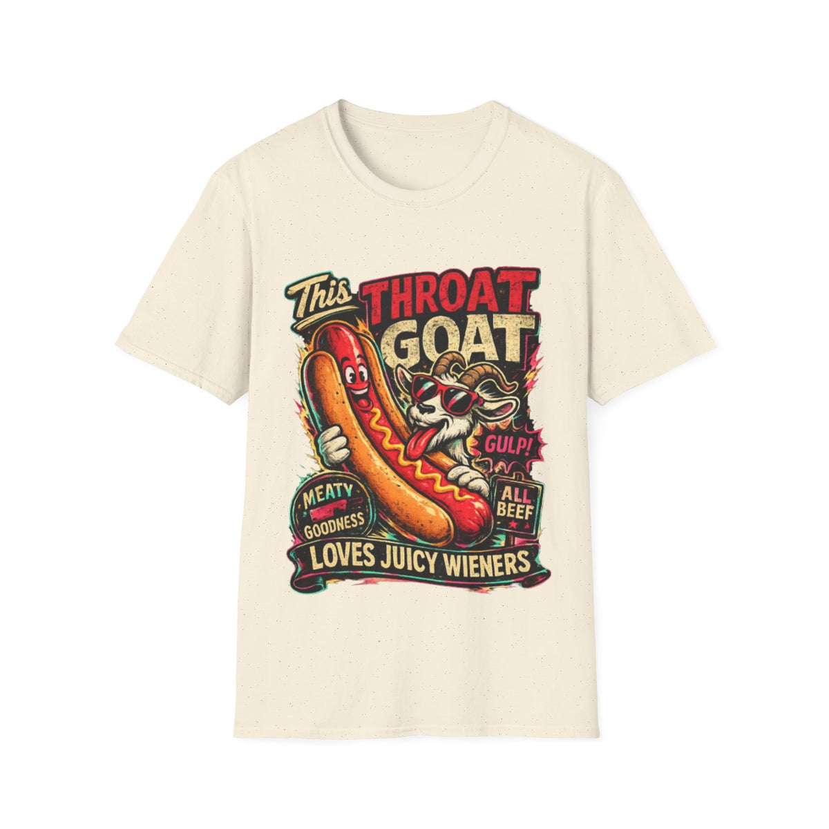 This Throat Goat Adult T-Shirt — Retro Hot Dog Graphic Tee