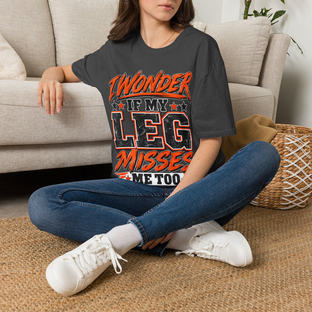 Graphic Adult T-Shirt — "I Wonder If My Leg Misses Me Too" Retro Sports Tee