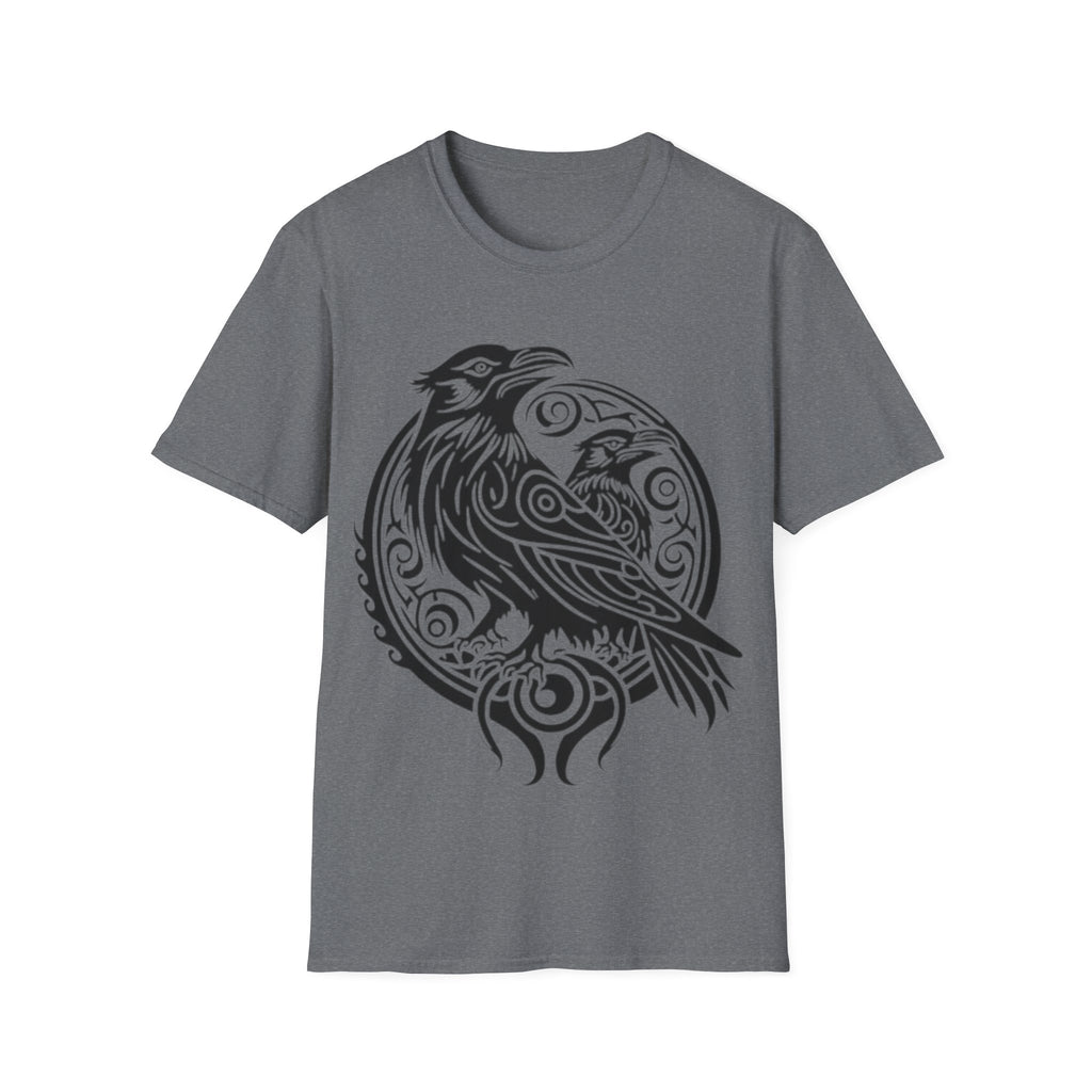 Odens Raven's Tribal Art Adult T-Shirt — Huginn and Muninn