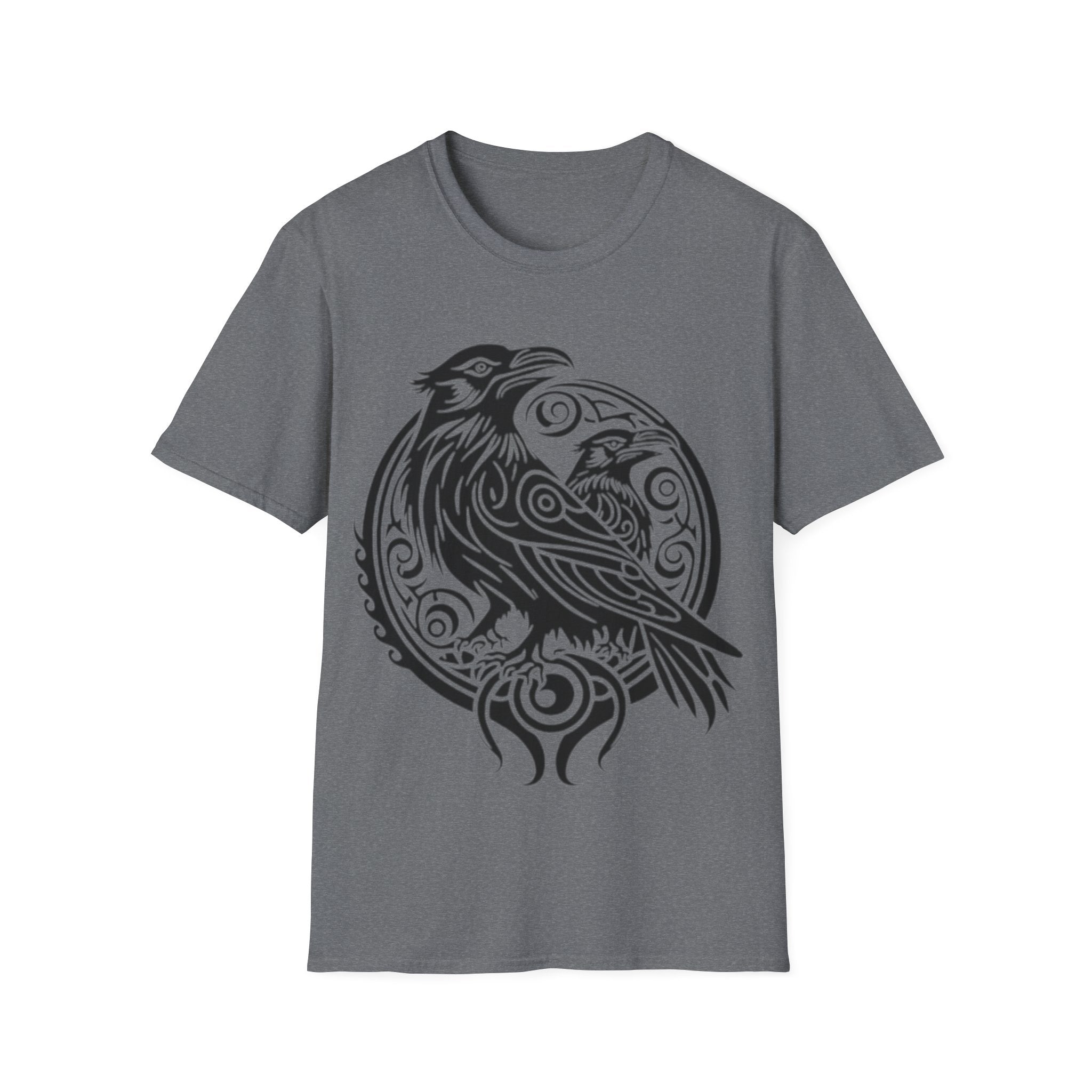 Odens Raven's Tribal Art Adult T-Shirt — Huginn and Muninn