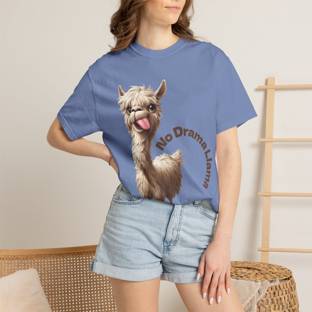 No Drama Llama Adult T-Shirt — Funny Llama Graphic Tee for Animal Lovers