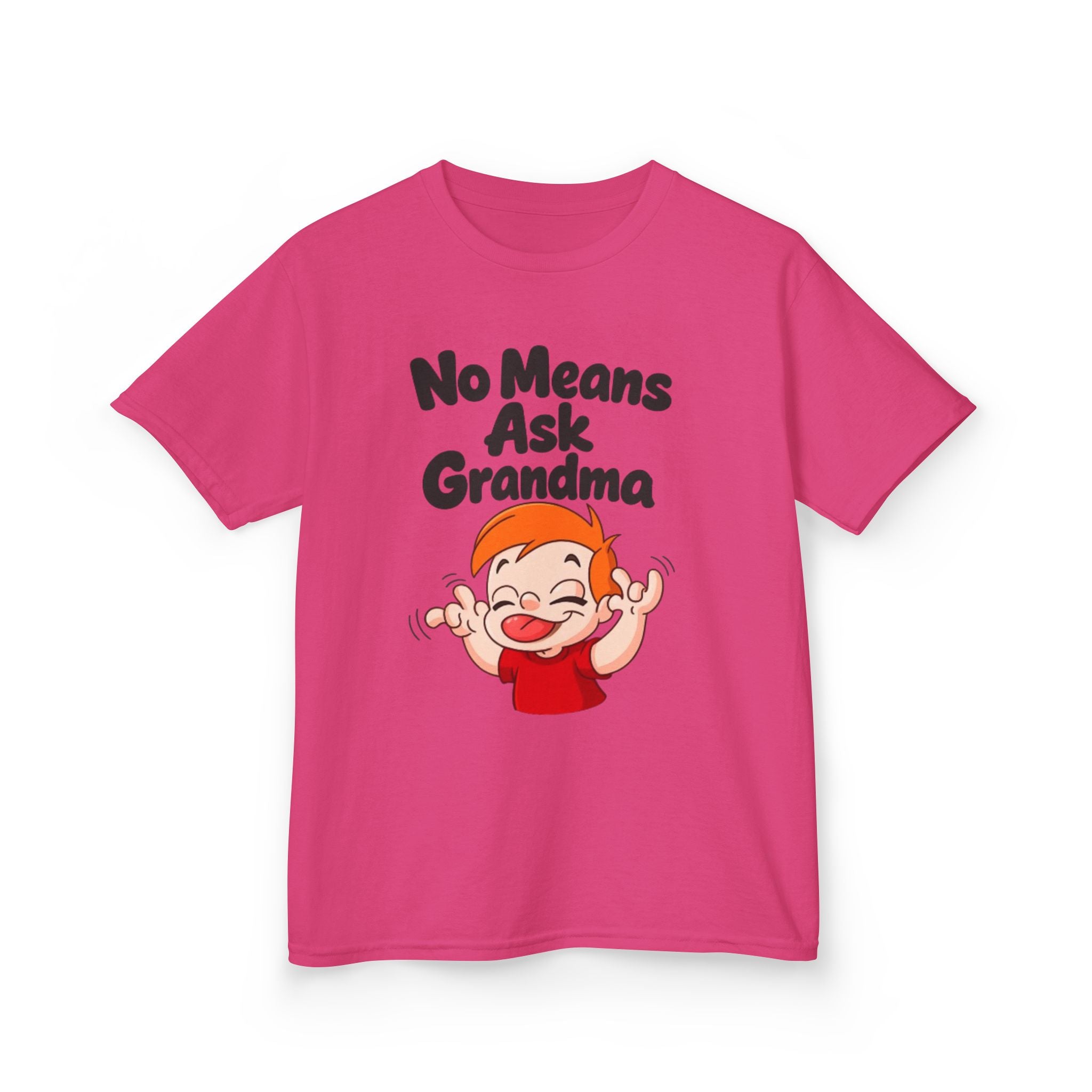 Kids Tee — "No Means Ask Grandma" Funny Toddler Shirt