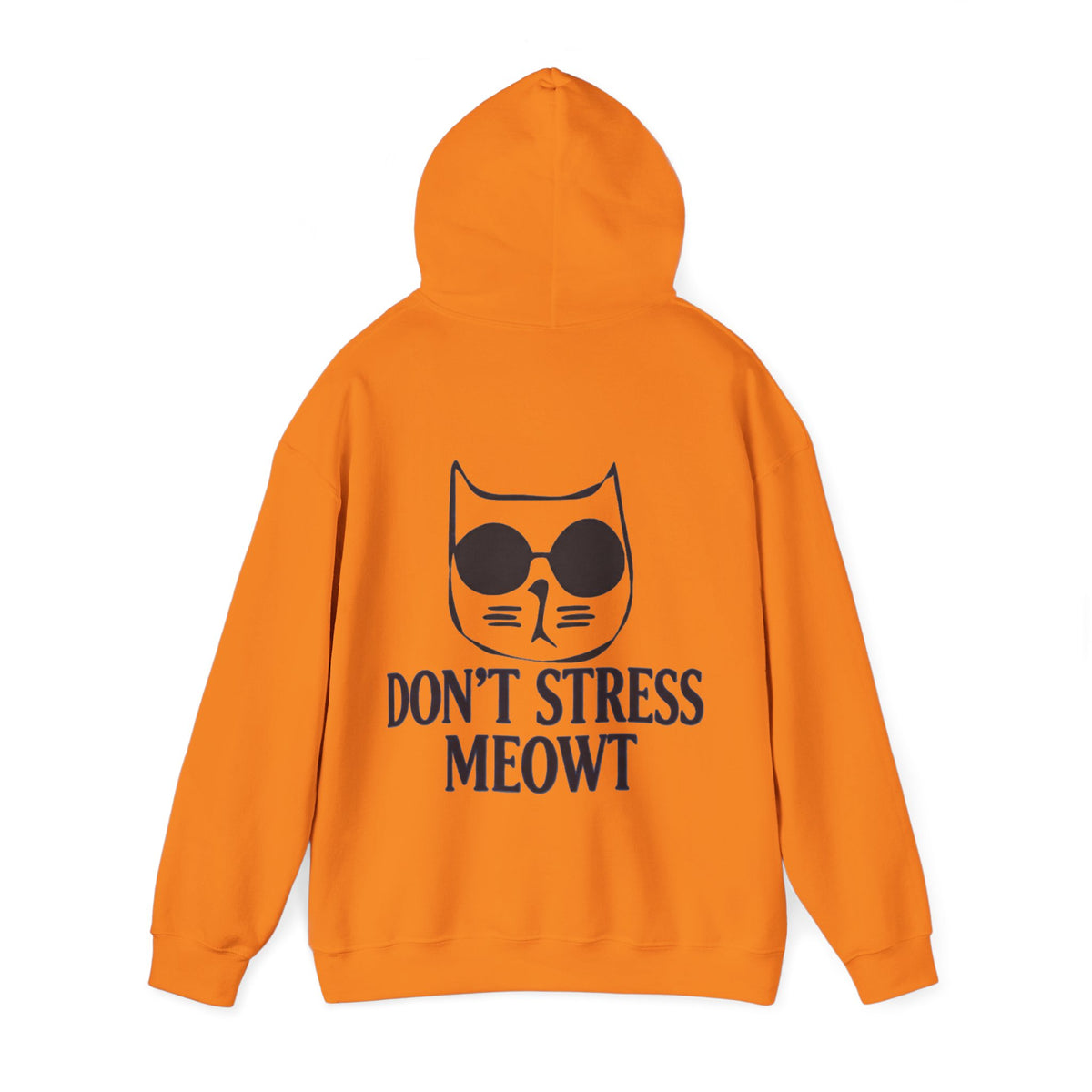 Don't Stress Meowt Adult Hoodie — Relaxed Cat Graphic Sweatshirt