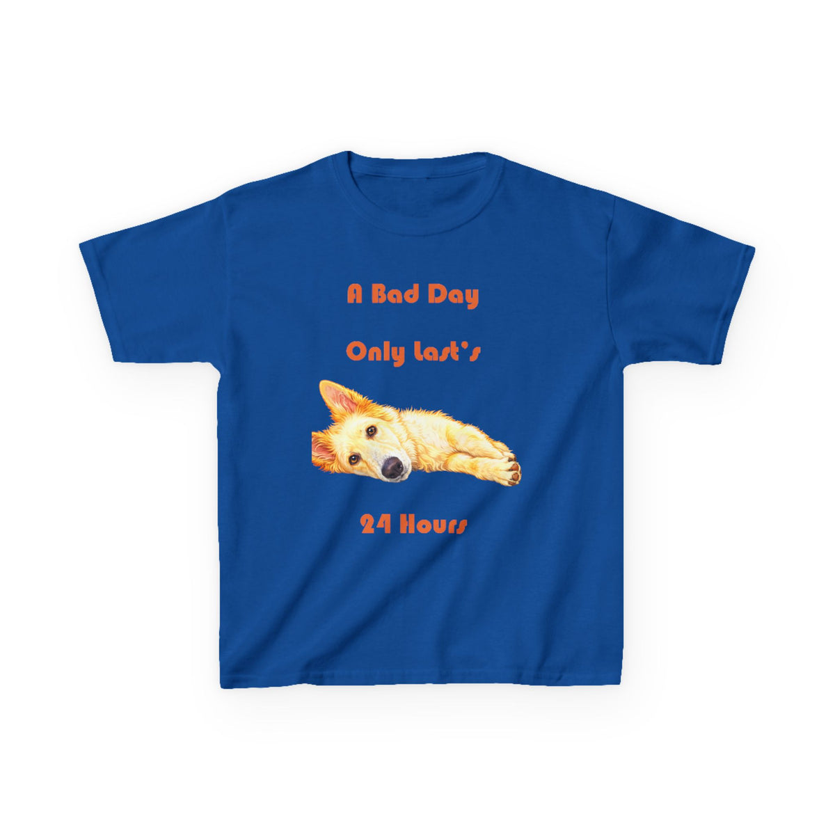 A Bad Day Only Lasts 24 Hours Kids Tee | Cute Corgi Illustration