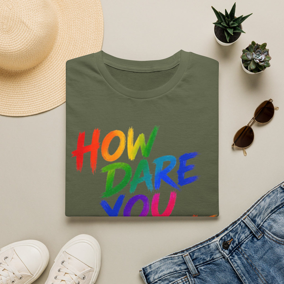 How Dare You Assume I’m Straight Adult T-Shirt — Rainbow Pride Graphic Tee