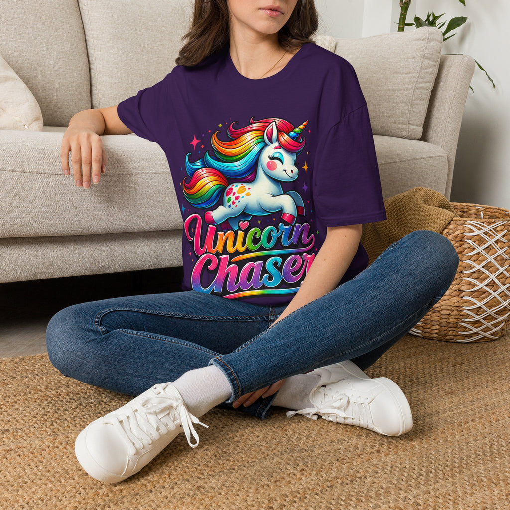 Funny Unicorn Chaser Adult T-Shirt — Rainbow Magical Unicorn Tee