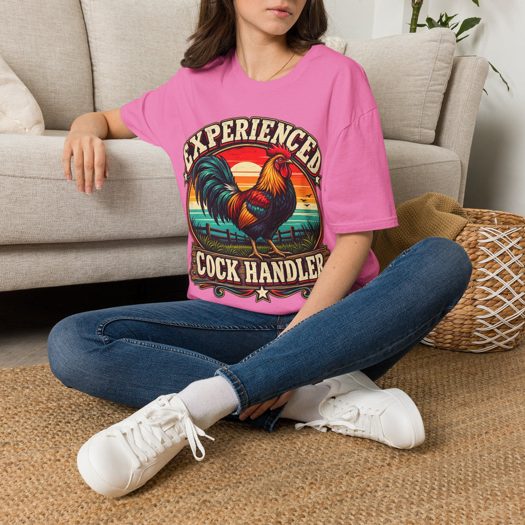 Experienced Cock Handler Adult T-Shirt — Retro Rooster Graphic Tee