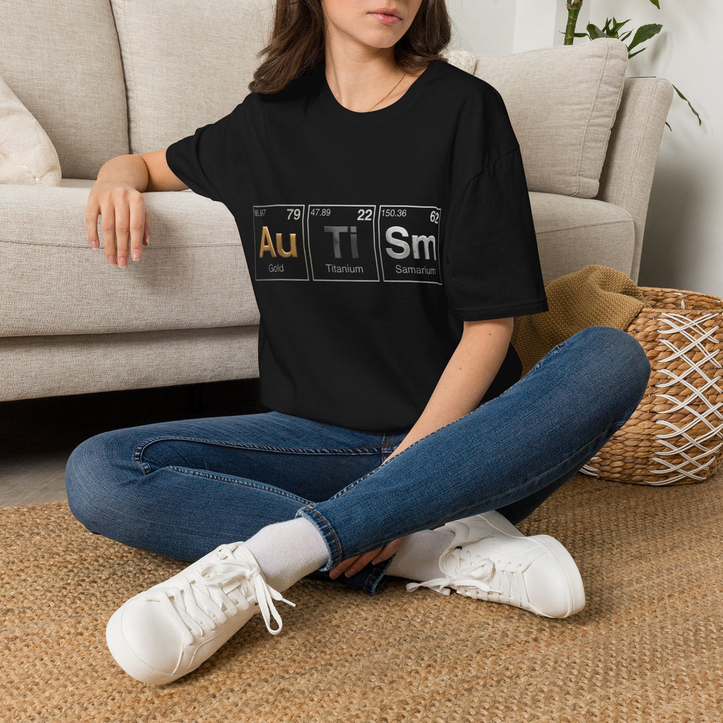 Adult T-Shirt — 'Au Ti Sm' Periodic Table Autism Awareness Tee