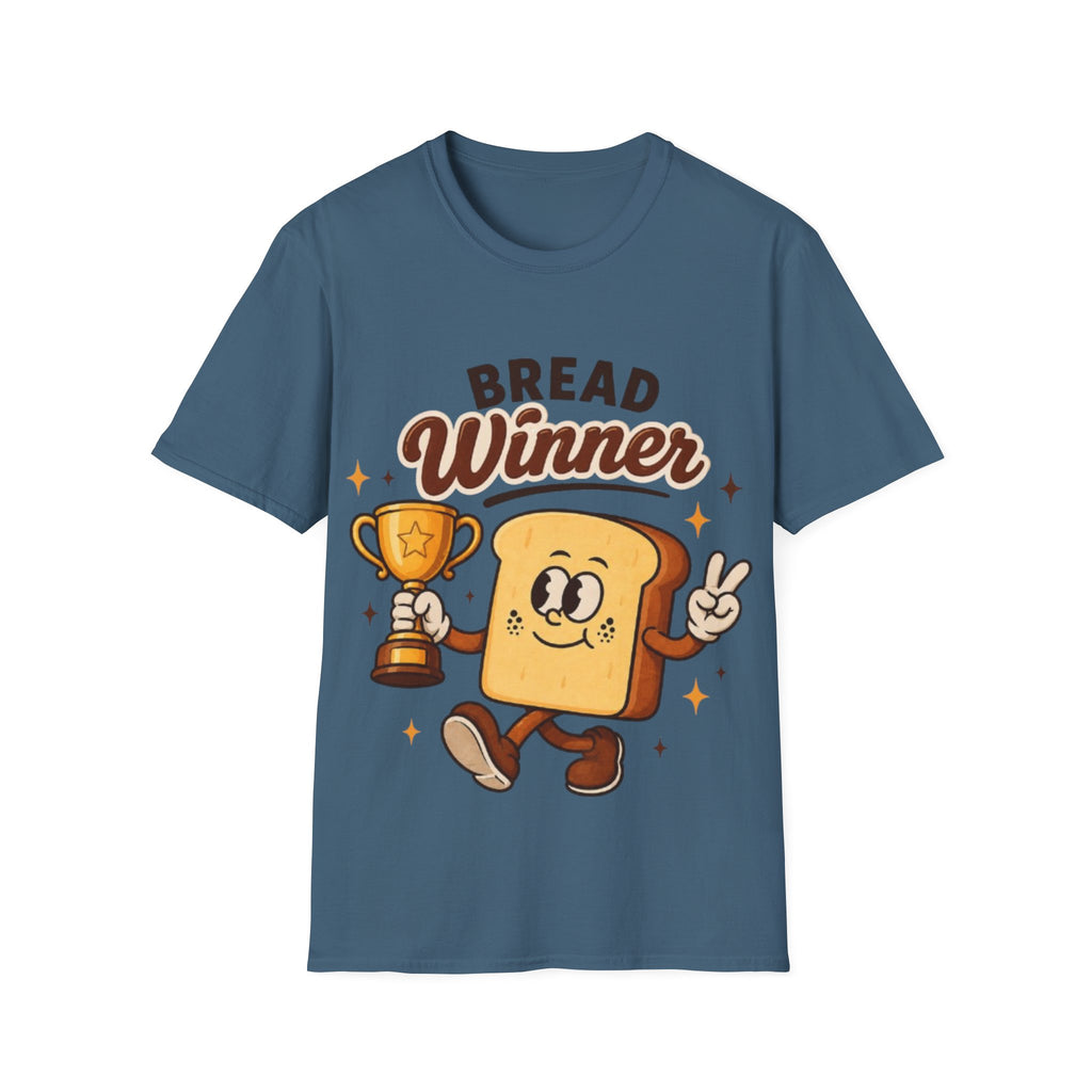 Bread Winner Adult T‑Shirt — Funny Toast Cartoon Tee for Bakers & Breakfast Lovers