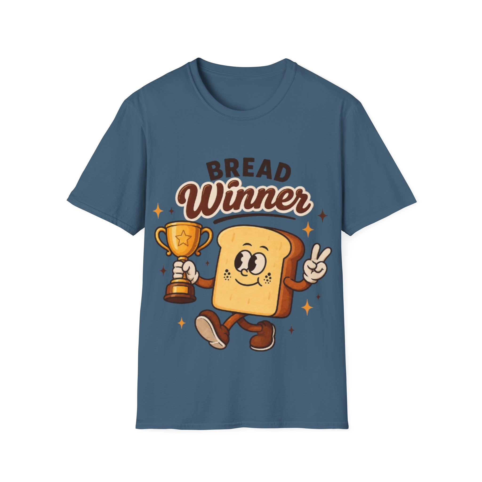 Bread Winner Adult T‑Shirt — Funny Toast Cartoon Tee for Bakers & Breakfast Lovers