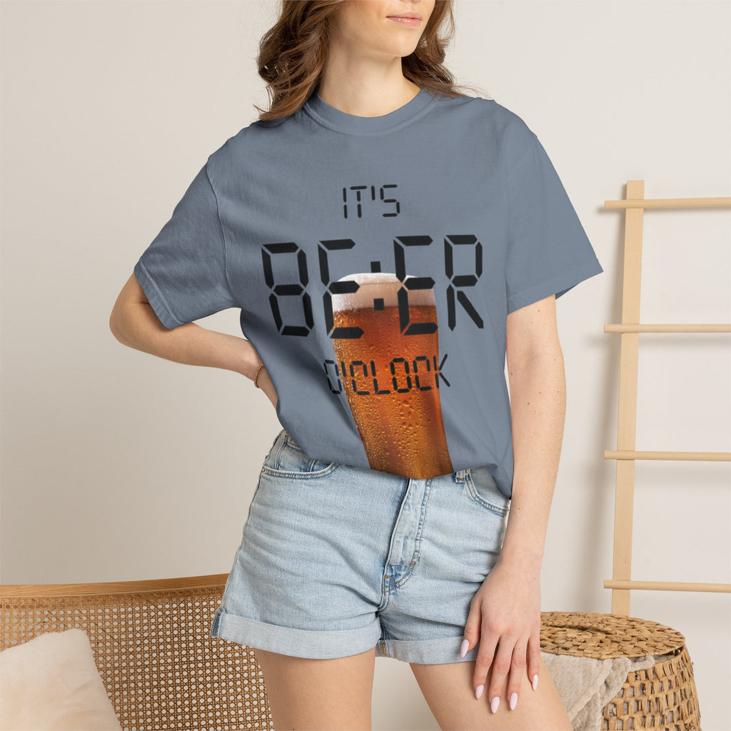Beer O'Clock Adult T-Shirt — "It's BEER O'CLOCK" Graphic Tee with Pint Glass