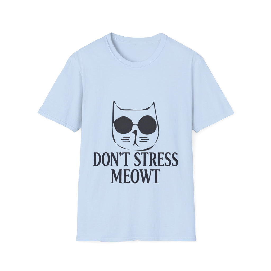 Cat Graphic Adult T-Shirt — "Don't Stress Meowt" Relaxed Tee for Cat Lovers