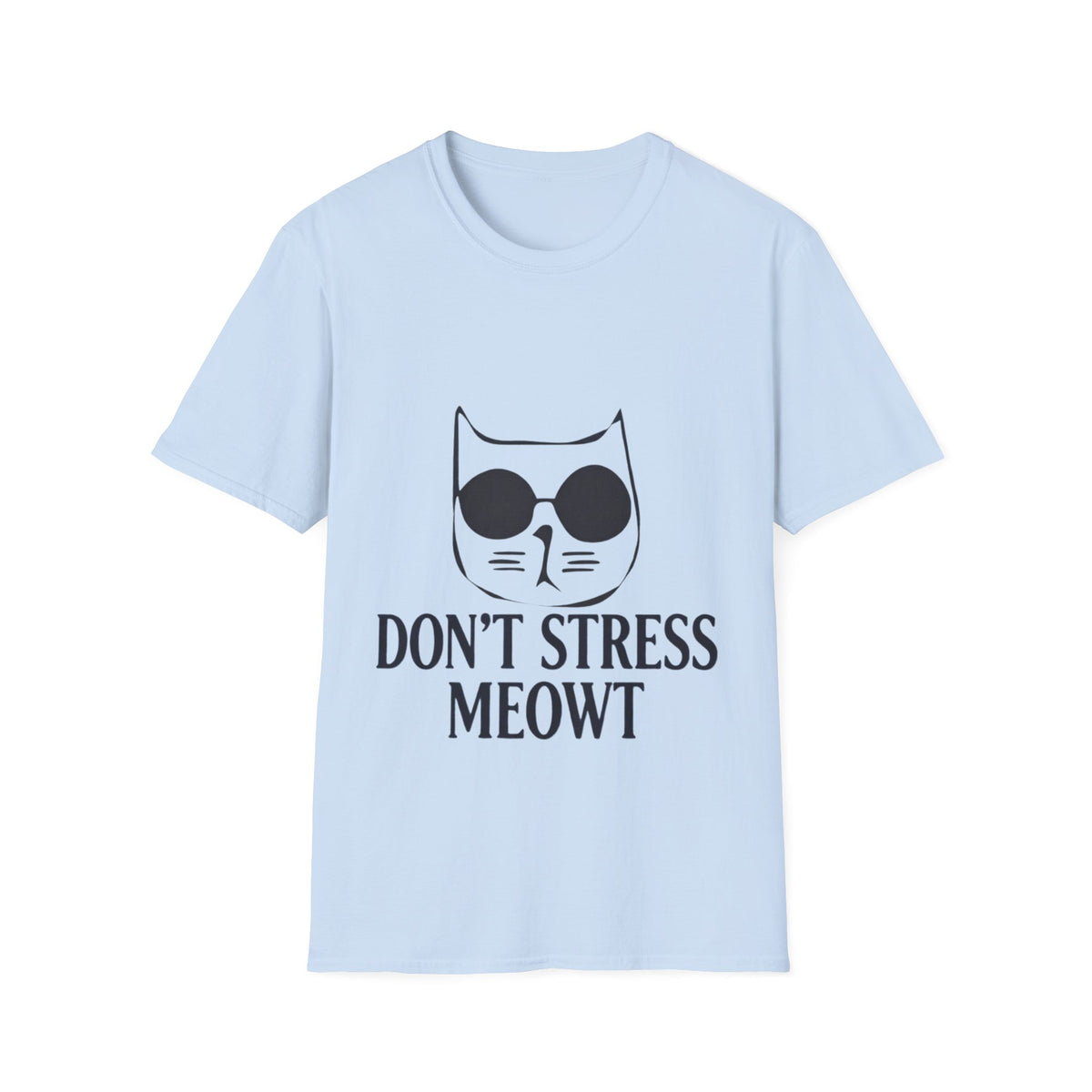 Cat Graphic Adult T-Shirt — "Don't Stress Meowt" Relaxed Tee for Cat Lovers