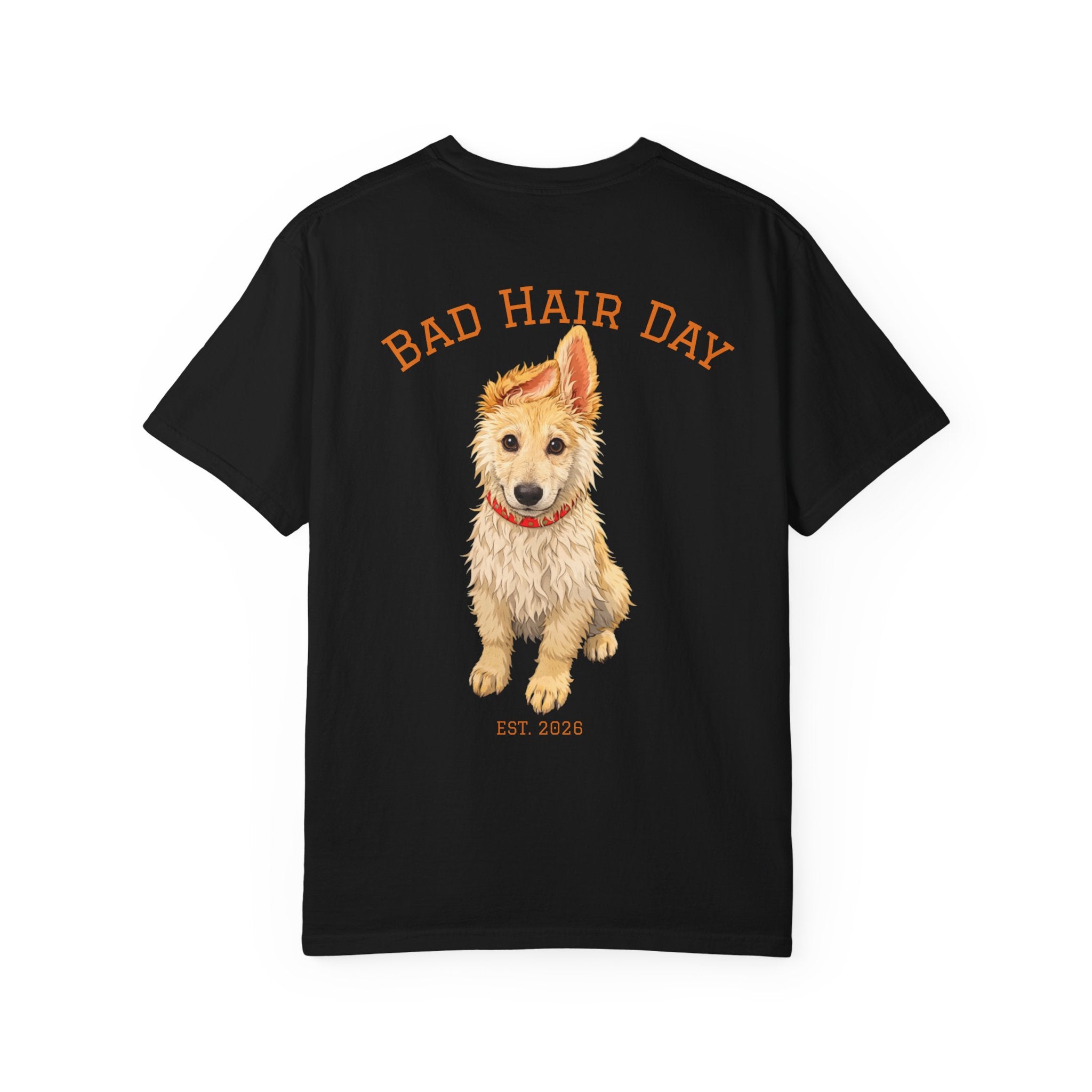 Bad Hair Day Puppy Adult T-Shirt | Paw Print Graphic