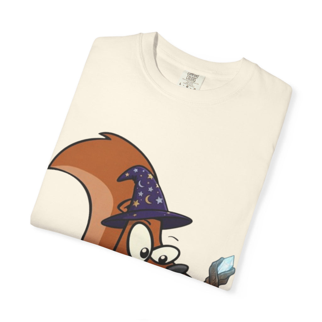 Wizard Squirrel Adult T-Shirt — "Rizz 'em With The Tism" Cute Magic Cartoon Tee