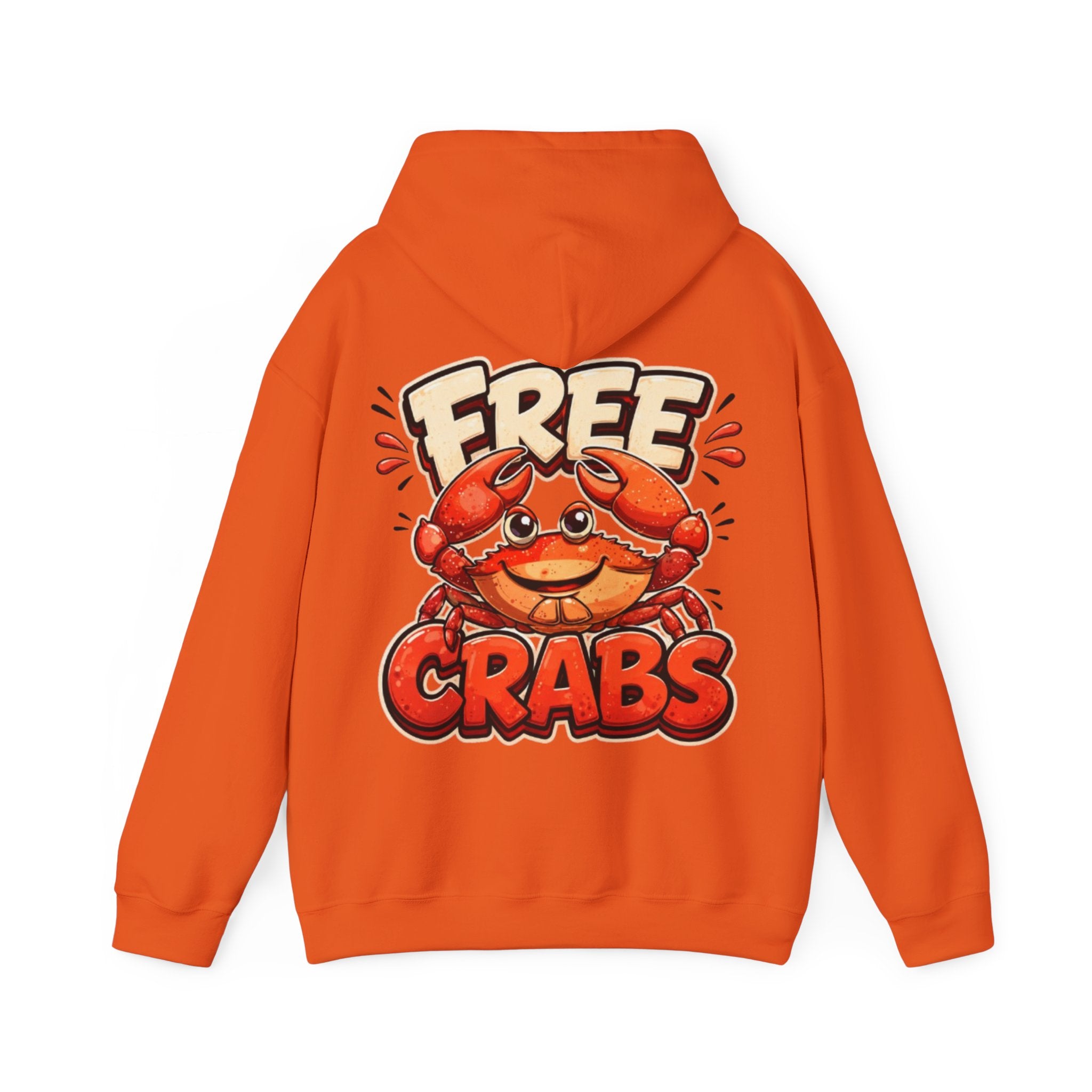 Adult Hoodie — Cute 'Free Crabs' Cartoon Crab Graphic Pullover