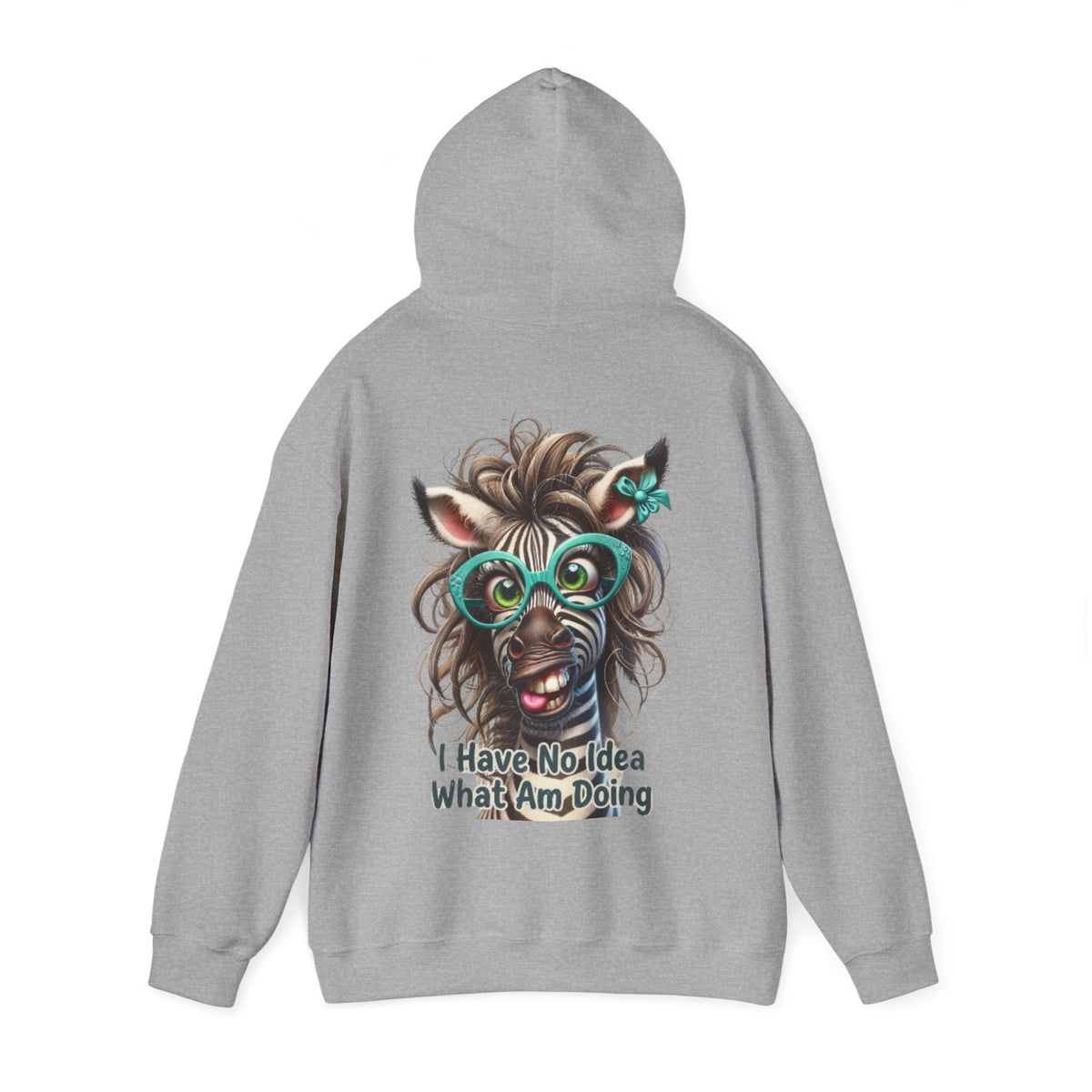 Funny Zebra Adult Hoodie — 'I Have No Idea What I Am Doing' Graphic Pullover
