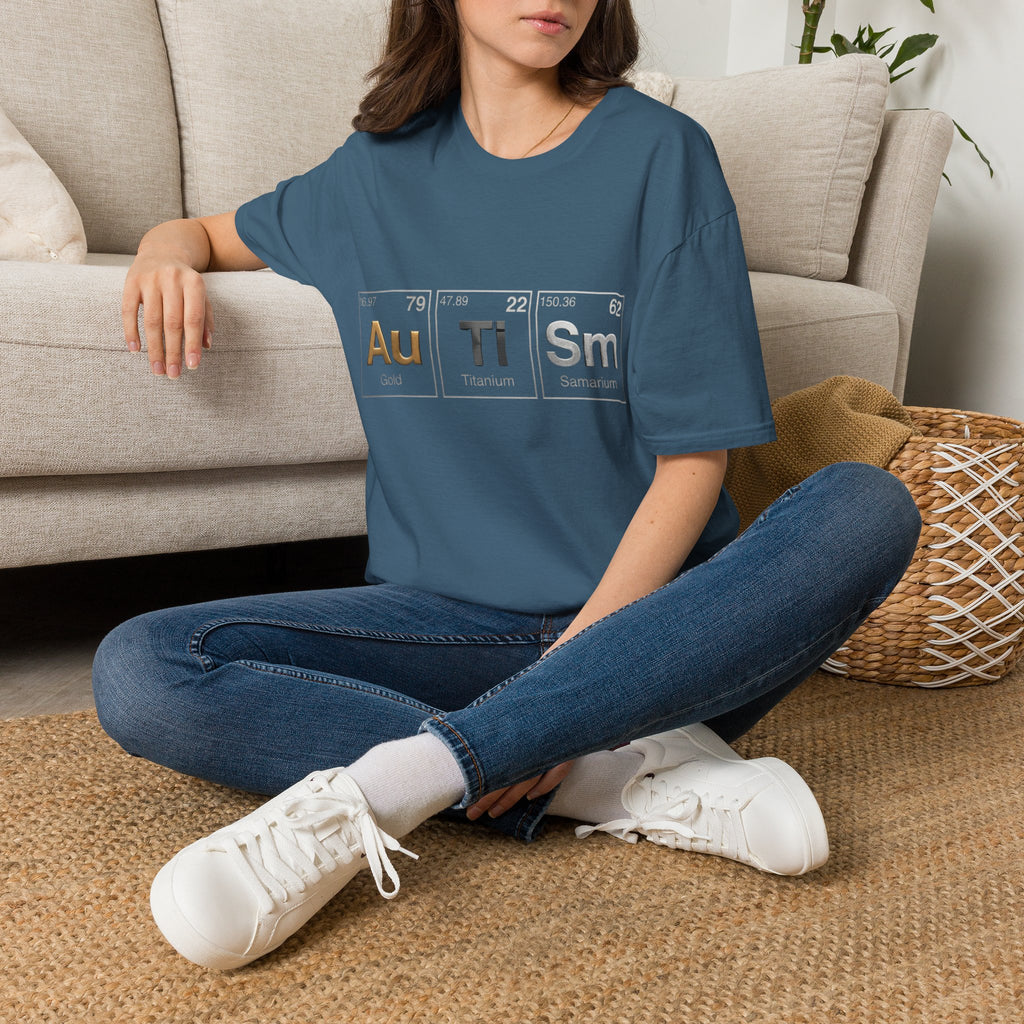 Adult T-Shirt — 'Au Ti Sm' Periodic Table Autism Awareness Tee