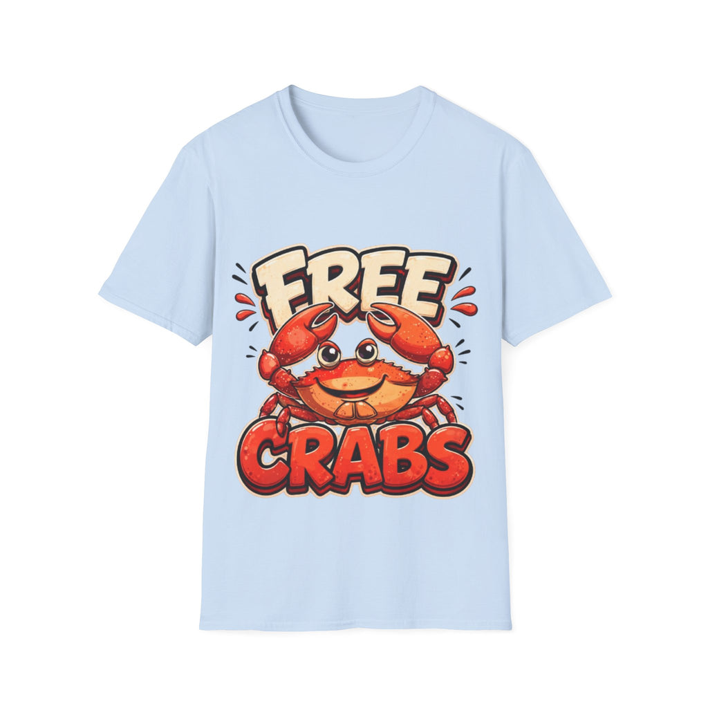 Free Crabs Adult T-Shirt — Funny Seafood Beach Graphic Tee