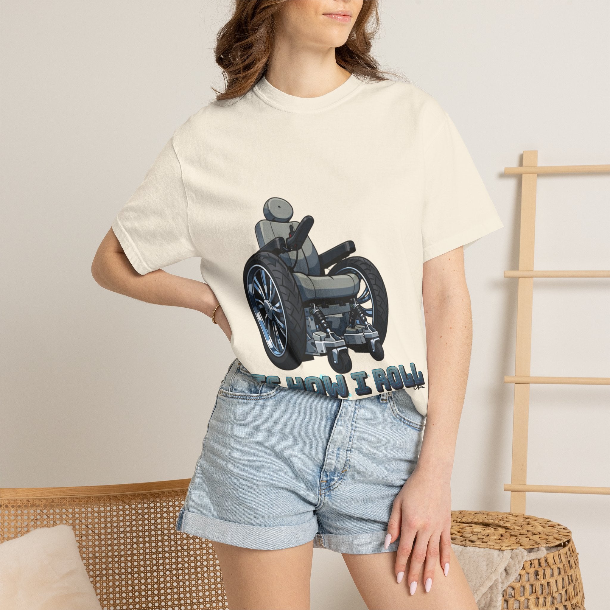 Adult T-Shirt — 'It's How I Roll' Wheelchair Graphic Tee