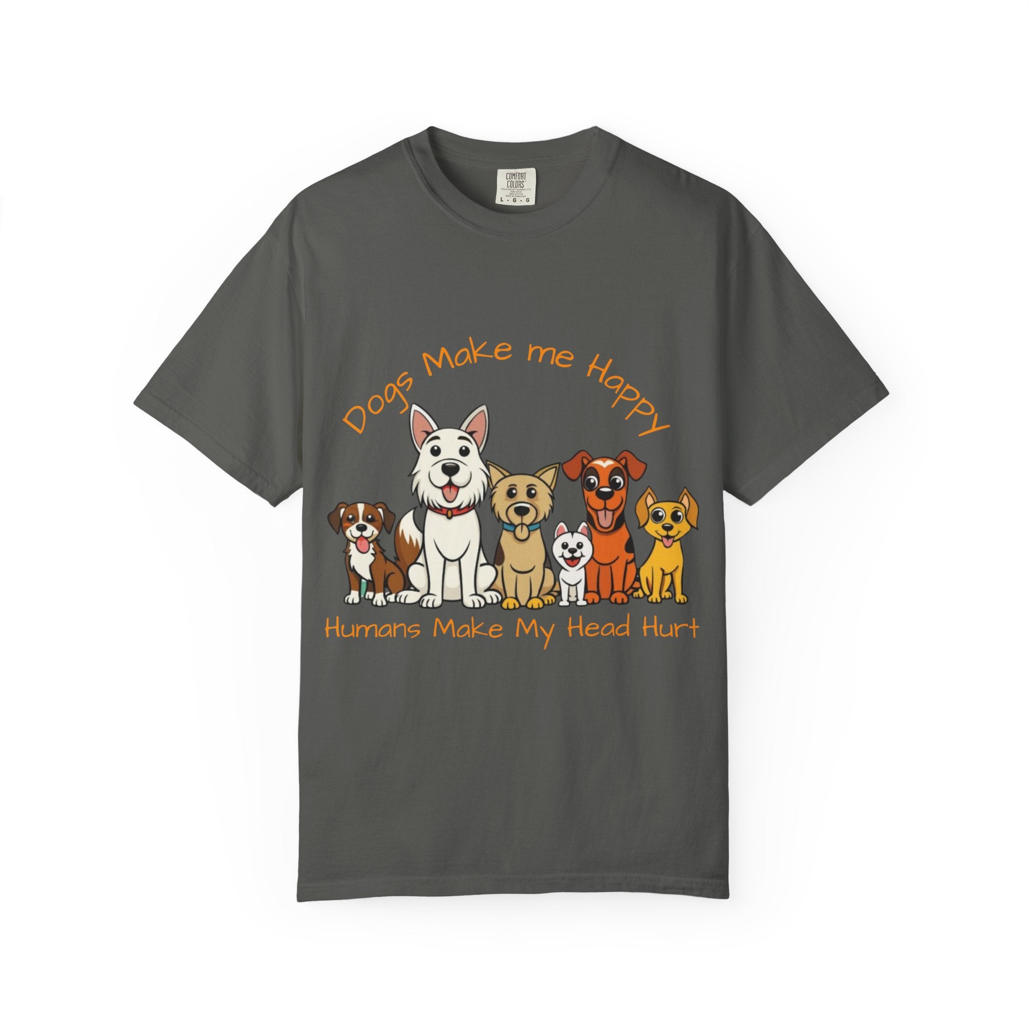 Dog Lover Tee — "Dogs Make Me Happy, Humans Make My Head Hurt" Graphic Adult T-Shirt