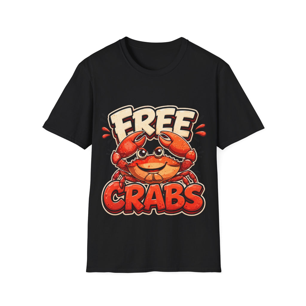 Free Crabs Adult T-Shirt — Funny Seafood Beach Graphic Tee