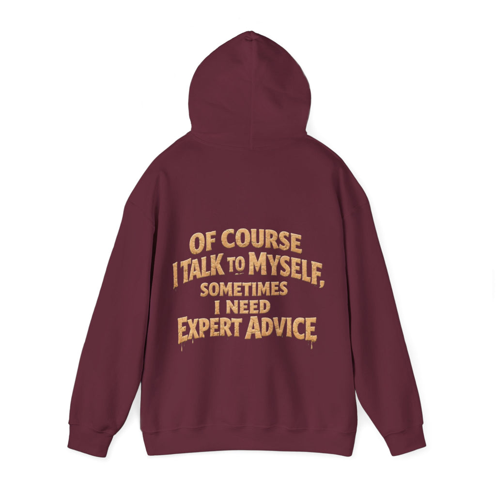 Funny "I Talk to Myself" Adult Hoodie — Expert Advice Graphic Sweatshirt
