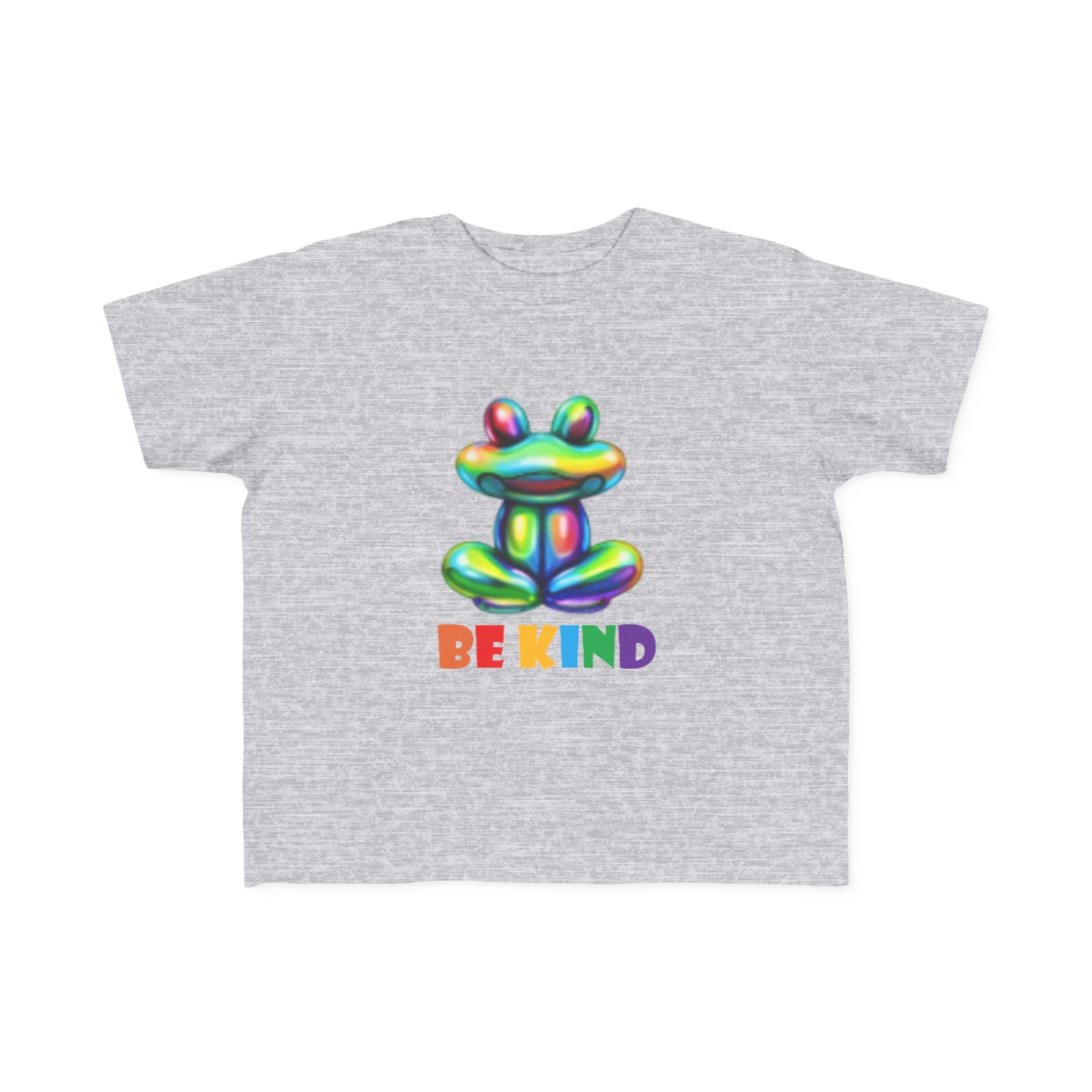 Rainbow Bubble Frog BE KIND Toddler Tee | Kids Positive Message Shirt