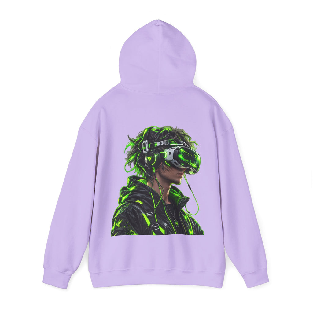 VR Gamer  Adult Hoodie — Neon Cyberpunk Virtual Reality Gamer Graphic Sweatshirt