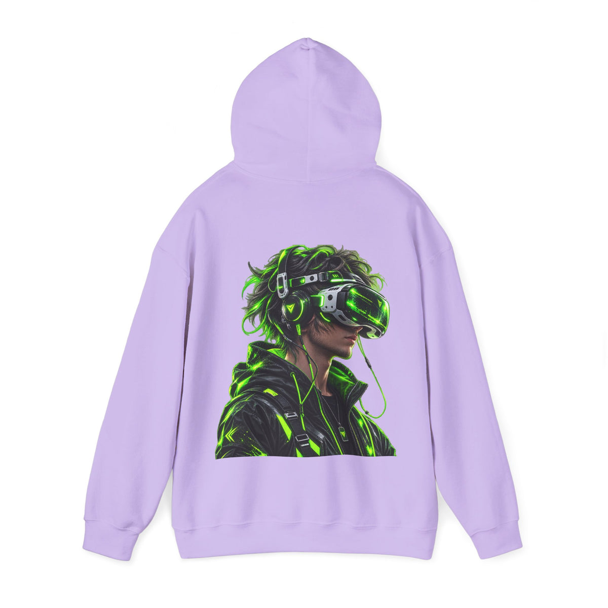 VR Gamer  Adult Hoodie — Neon Cyberpunk Virtual Reality Gamer Graphic Sweatshirt
