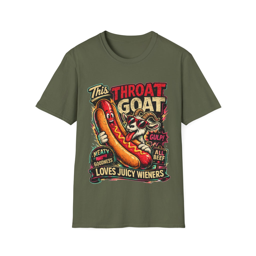 This Throat Goat Adult T-Shirt — Retro Hot Dog Graphic Tee