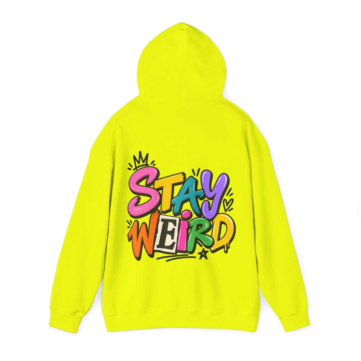Stay Weird Adult Hoodie – Colorful Graffiti Graphic Hoodie