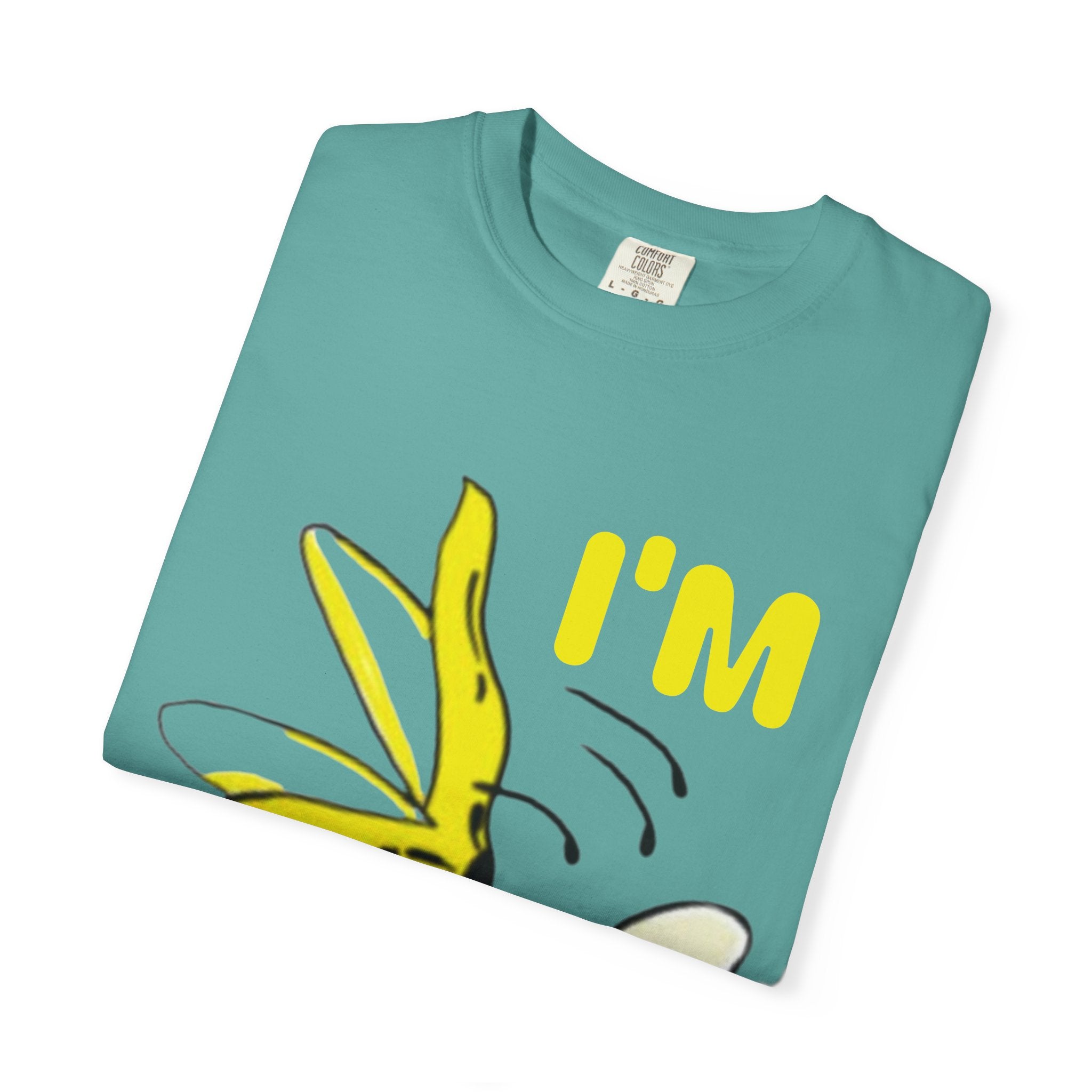 Banana Skateboard Adult T-Shirt — "I’m Free" Cute Skateboarding Banana Graphic Tee