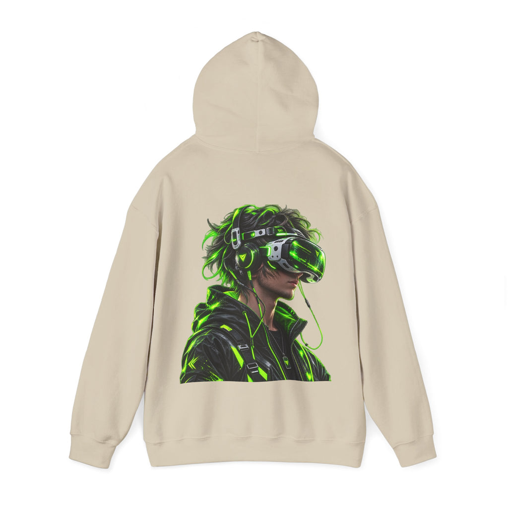 VR Gamer  Adult Hoodie — Neon Cyberpunk Virtual Reality Gamer Graphic Sweatshirt