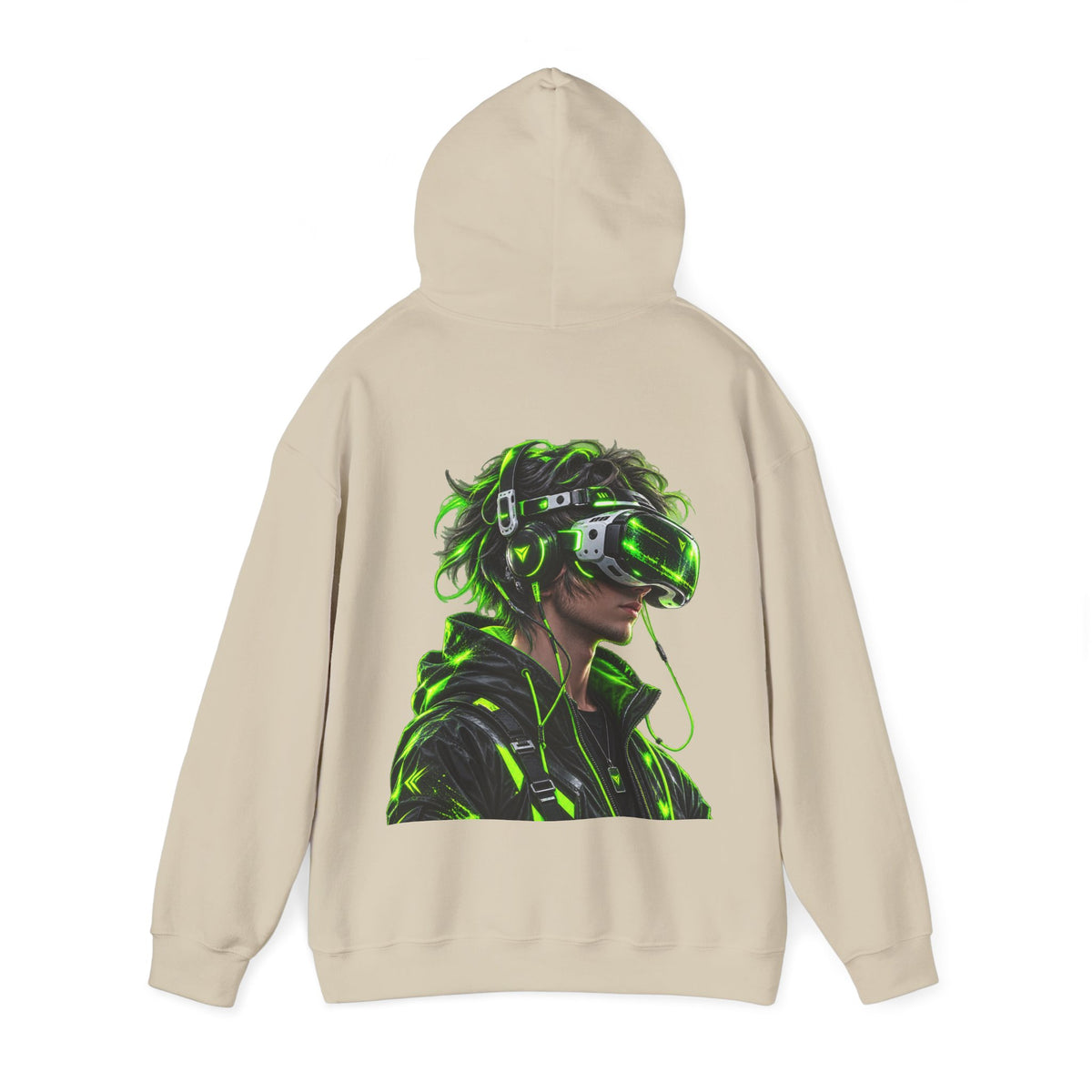 VR Gamer  Adult Hoodie — Neon Cyberpunk Virtual Reality Gamer Graphic Sweatshirt
