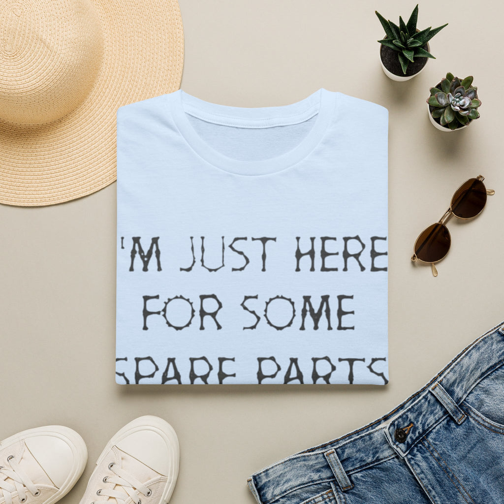 Halloween Pumpkin Jack-o'-Lantern Adult T-Shirt — "I'm Just Here For Some Spare Parts"