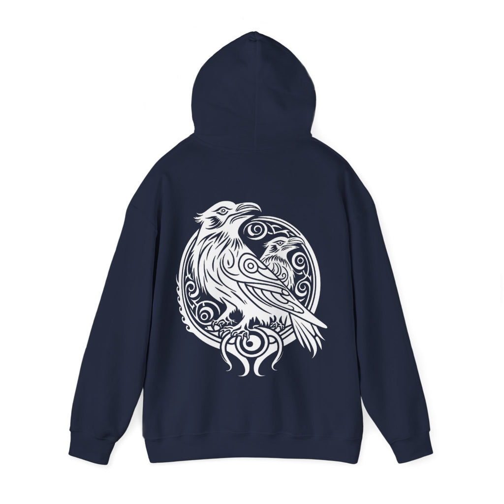 Odens Raven'sTribal Circle Adult Hoodie — Huginn and Muninn